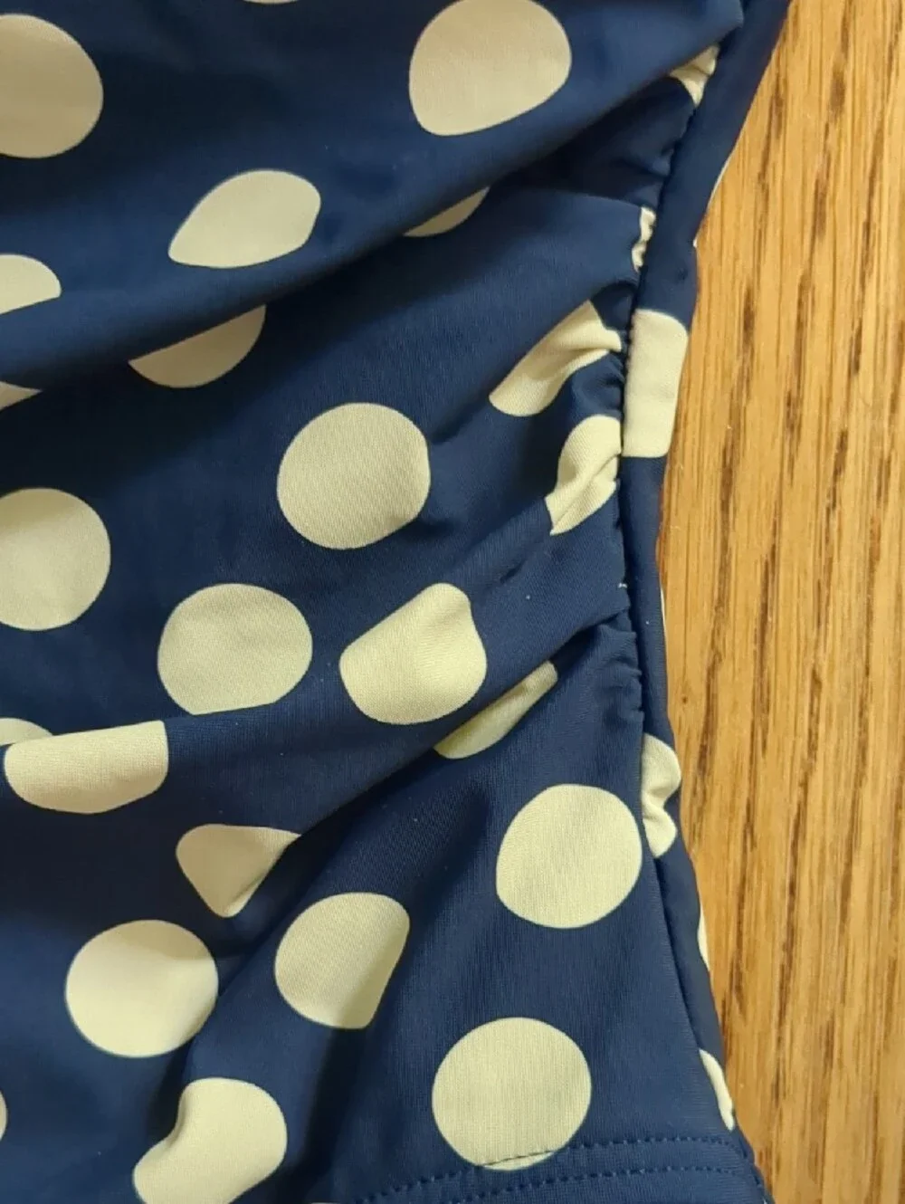 J. Crew Navy and White Polka Dot One-Piece Swimsuit Sz 10